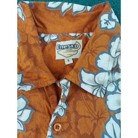 Enesko Jeans Floral Artwork Button Up Shirt Medium L - Picture 2 of 8